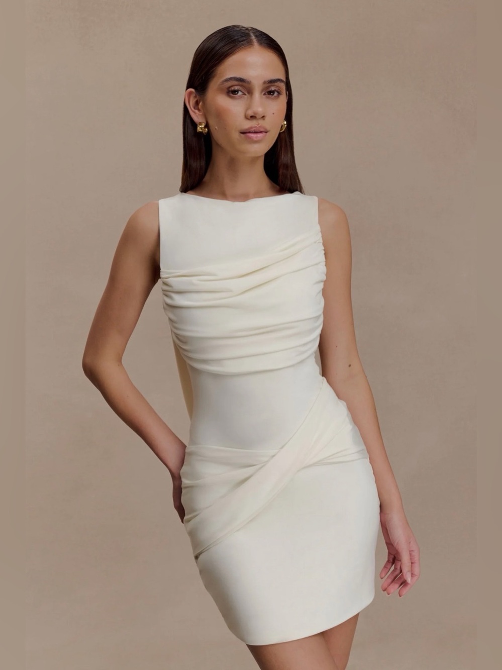 MESHKI Slinky Drape Dress